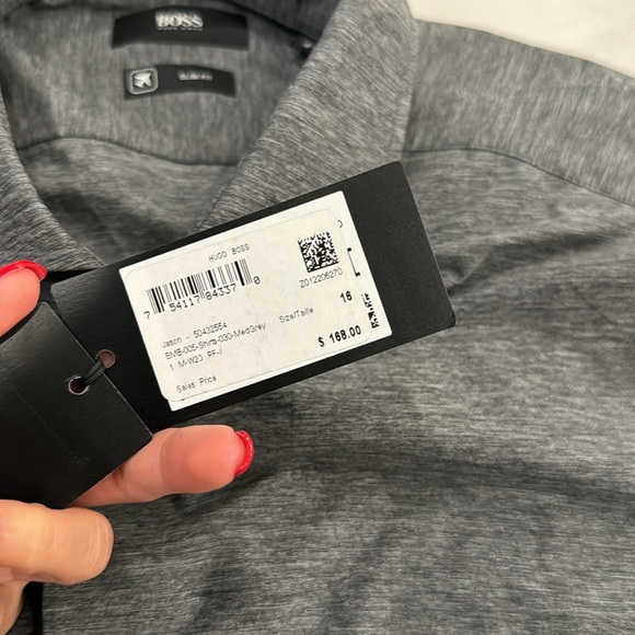 NWT 🏷️ BOSS Hugo boss travel slim fit long sleeve tshirt size S - Picture 6 of 12